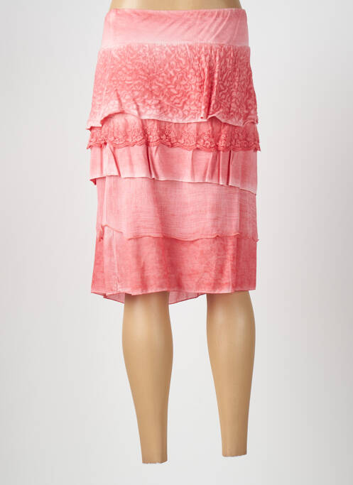 Jupe mi-longue orange JAC JAC pour femme