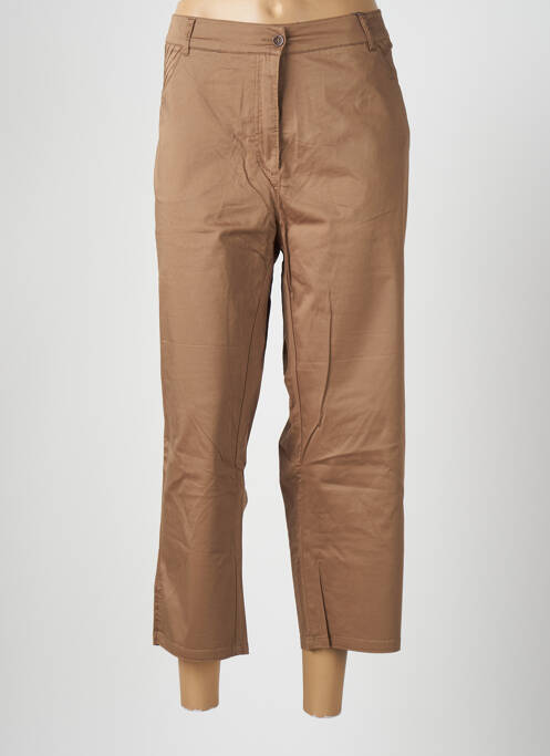 Pantalon 7/8 marron FLEUR DE SEL pour femme