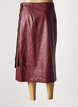 Jupe mi-longue coupe droite rouge SYMBIOSE femme
