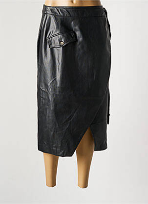 Jupe mi-longue coupe droite noir SYMBIOSE femme