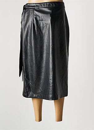 Jupe mi-longue coupe droite noir SYMBIOSE femme