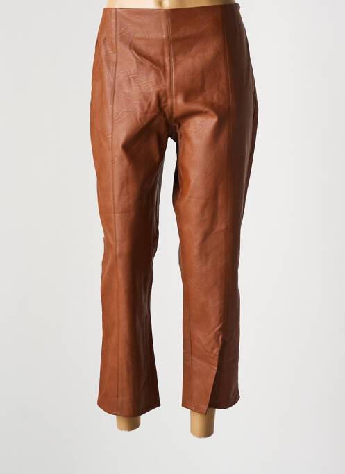 Pantalon 7/8 slim marron SYMBIOSE femme
