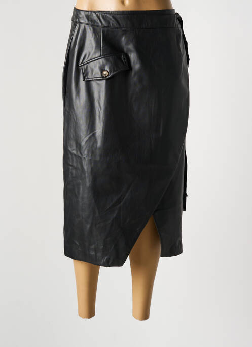 Jupe mi-longue coupe droite noir SYMBIOSE femme