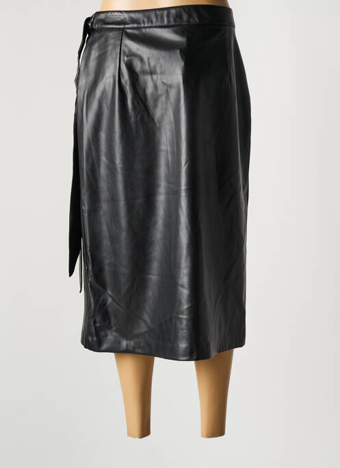 Jupe mi-longue coupe droite noir SYMBIOSE femme