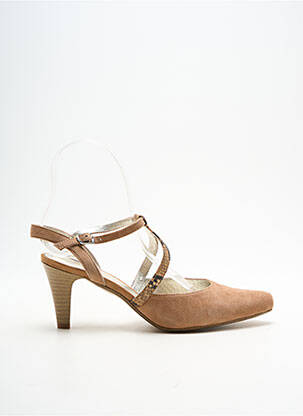 Sandales/nu pieds tissage satiné talon de 4 à 6cm beige SWEET femme