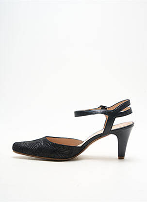 Sandales/nu pieds tissage satiné talon de 7 à 9cm noir SWEET femme