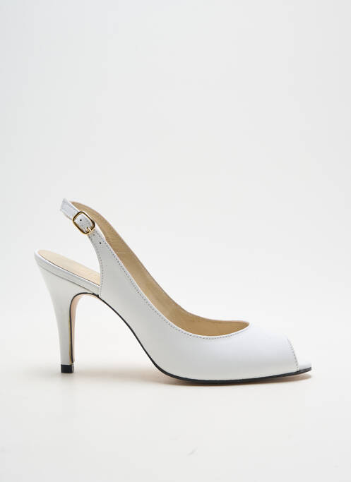 Escarpins tissage satiné talon de 7 à 9cm blanc XAVIER DANAUD femme
