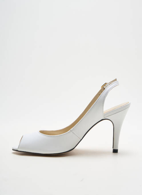 Escarpins tissage satiné talon de 7 à 9cm blanc XAVIER DANAUD femme