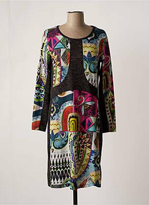Robe mi-longue gris OLIVIER PHILIPS femme