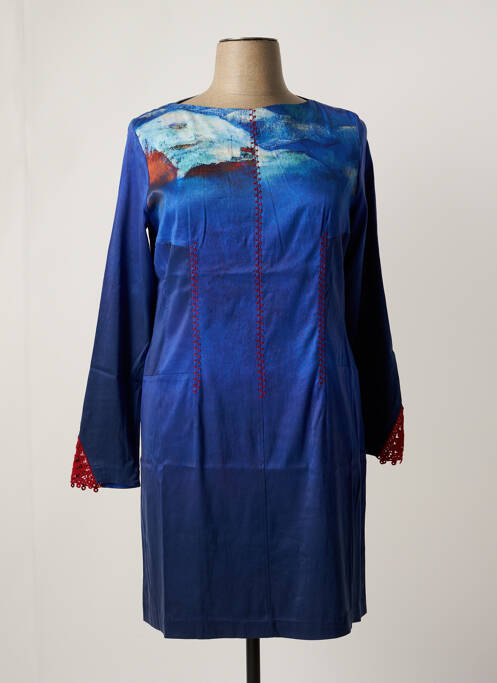 Robe mi-longue bleu AVENTURES DES TOILES pour femme