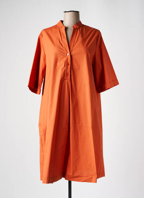 Robe mi-longue orange MARIA BELLENTANI pour femme