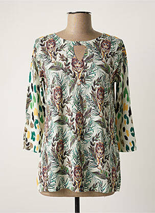 Pull coupe cintrée manches 3/4 blanc JEI'S BY LETIZIA DENARO femme