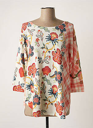 Pull stretch manches 3/4 blanc JEI'S BY LETIZIA DENARO femme