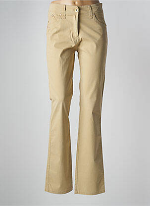 Pantalon large fermeture zippée sous rabat boutonné taille normale beige JOCAVI femme