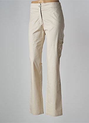 Pantalon slim tissage popeline taille normale beige JOCAVI femme