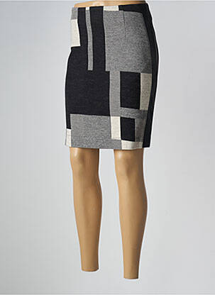 Jupe mi-longue doublure textile noir NINATI femme