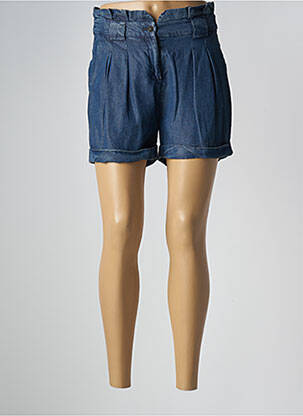 Short fermeture zippée sous rabat boutonné taille normale bleu YERSE femme