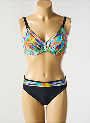 Maillot de bain 2 pièces stretch haut soutien-gorge emboitant noir SUNFLAIR femme