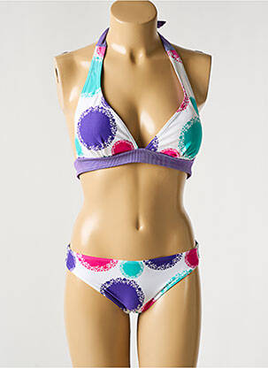 Maillot de bain 2 pièces stretch haut triangles violet BLUE LOBSTER femme