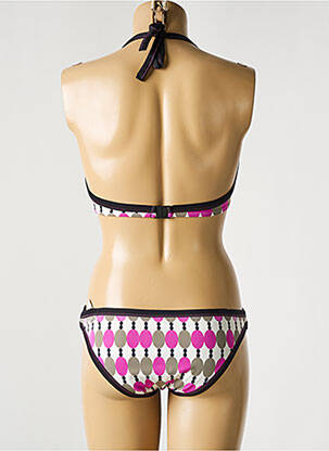 Maillot de bain 2 pièces stretch haut triangles rose JENNA DE ROSNAY femme