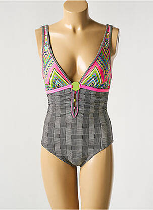 Maillot de bain 1 pièce imprimé fantaisie noir SUNFLAIR femme