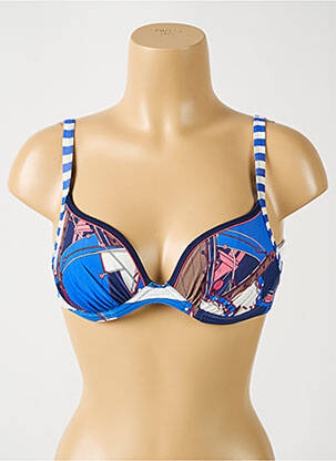 Haut de maillot de bain stretch haut soutien-gorge moulé bleu SUNFLAIR femme