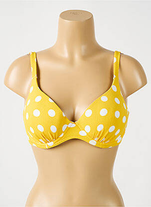 Haut de maillot de bain stretch haut soutien-gorge moulé jaune SUNFLAIR femme