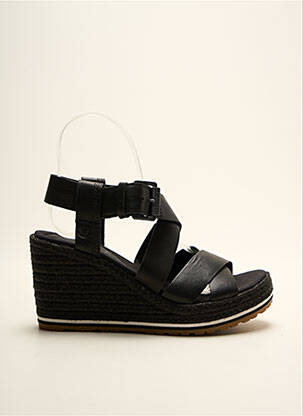 Espadrilles tissage satiné talon de 7 à 9cm noir TIMBERLAND femme