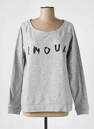 Sweat-shirt sérigraphie manches longues gris AN FAMILLE femme