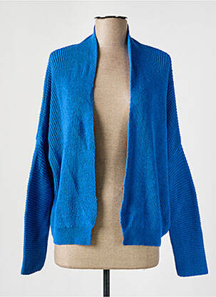 Gilet manches longues resserrée sur le bas bleu LA FEE MARABOUTEE femme