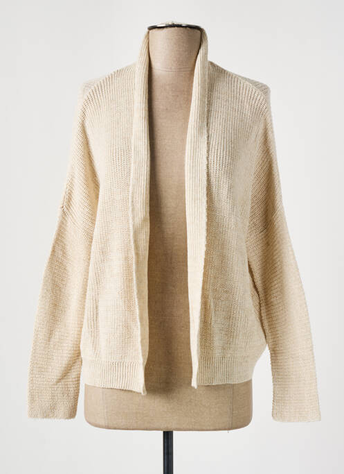 Gilet manches longues beige LA FEE MARABOUTEE pour femme