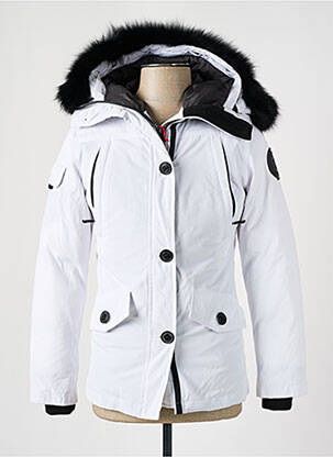 Parka manches longues a capuche blanc HELVETICA femme