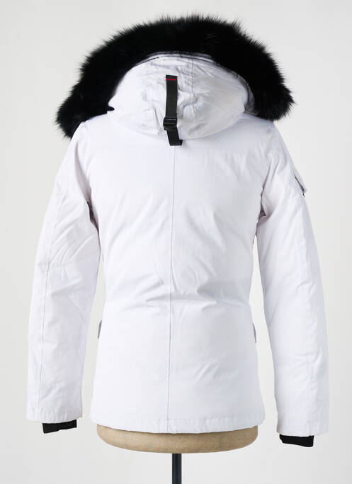 Parka manches longues a capuche blanc HELVETICA femme