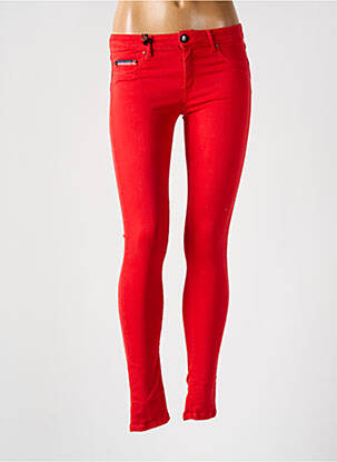 Pantalon slim stretch taille normale rouge DONOVAN femme