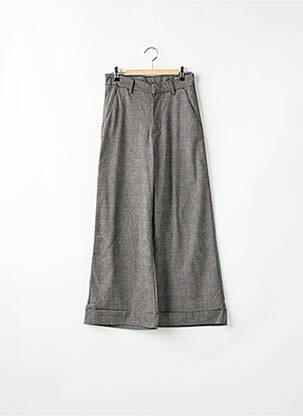 Pantalon large fermeture zippée sous rabat boutonné taille normale gris REIKO femme