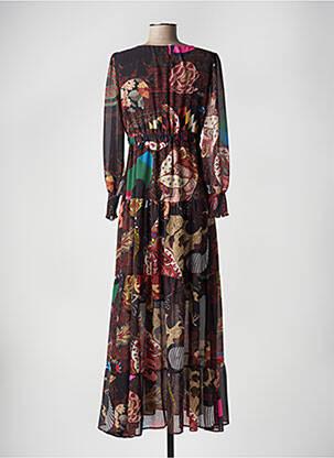 Robe longue manches longues manches longues noir DESIGUAL femme