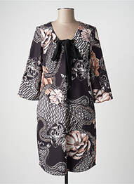 Robe courte fermeture zippée au dos manches longues noir XT STUDIO femme