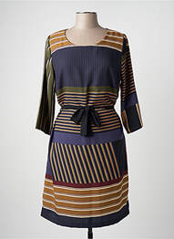Robe mi-longue manches 3/4 manches 3/4 violet FRED SABATIER femme
