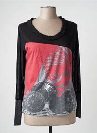 Top tissage jersey manches longues noir FRED SABATIER femme