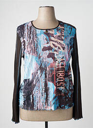 Top imprimé fantaisie manches longues bleu FRED SABATIER femme