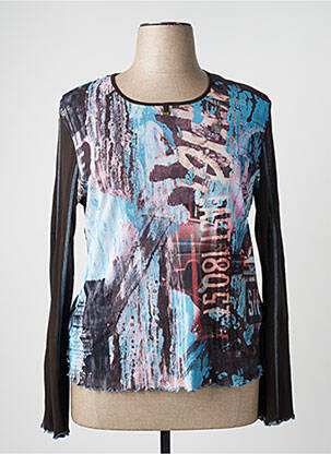 Top imprimé fantaisie manches longues bleu FRED SABATIER femme