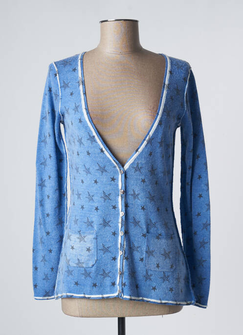 Gilet manches longues bleu SO SOON pour femme