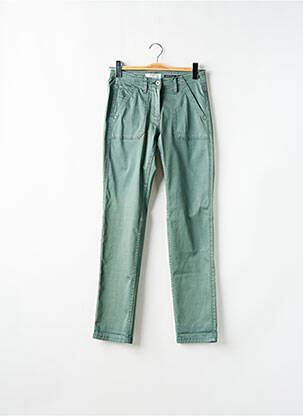 Pantalon slim tissage popeline taille normale vert SANDWICH femme