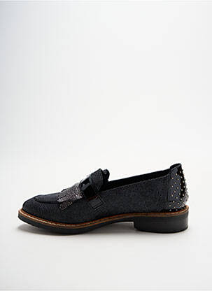 Mocassins tissage satiné talon plat jusqu'à 3cm noir REGARD femme