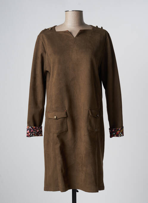 Robe courte marron THALASSA pour femme