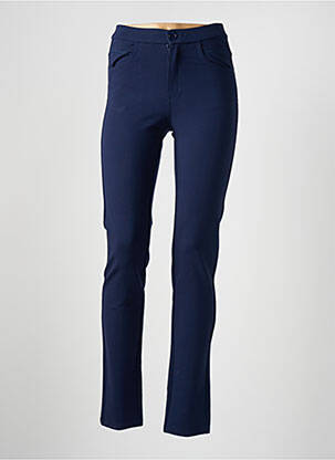 Pantalon slim stretch taille haute bleu BARILOCHE femme