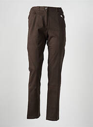 Pantalon slim taille élastique taille haute marron MAT DE MISAINE femme