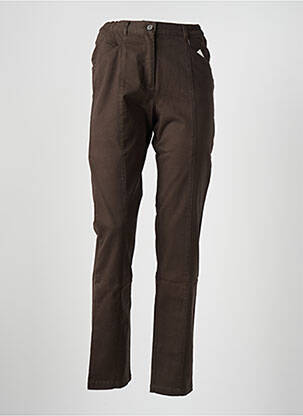 Pantalon slim taille élastique taille haute marron MAT DE MISAINE femme