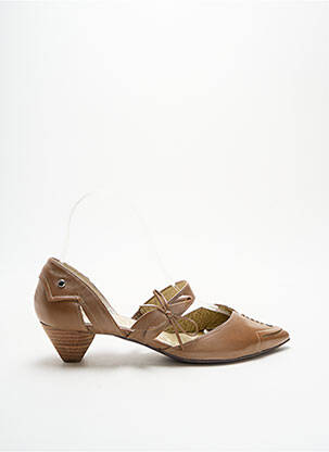 Sandales/nu pieds matière lisse talon de 4 à 6cm beige MADISON femme