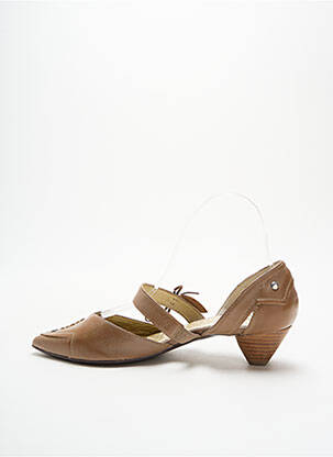 Sandales/nu pieds matière lisse talon de 4 à 6cm beige MADISON femme
